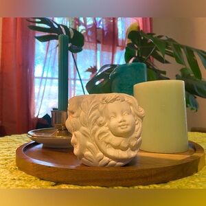 Vintage multi-face cherub taper candle holder🪽🕯️